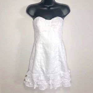 Lilly Pulitzer Sz 0 white strapless ruffle dress